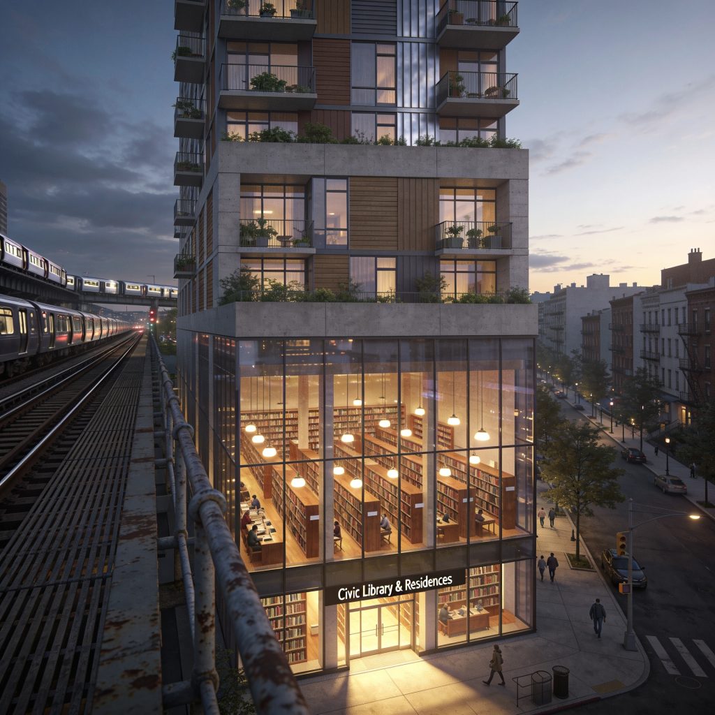 Integrating Library Infrastructure & Housing Concept